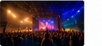 Open air festival view under the stars