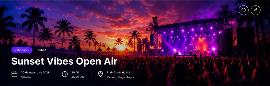Sunset Vibes Open Air - 30 de Agosto de 2026, Praia Costa do Sol, Maputo